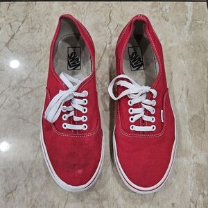 Vans Red Canvas Sneakers